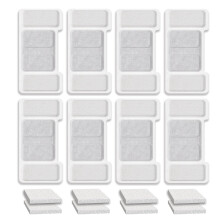 Cat Water Fountain Filters & Sponges (8 Filters & 8 Sponges)