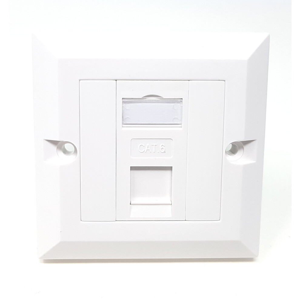 Maincore Rj45 / Cat6 Faceplate 1 Way Single Port Socket/Uk Eu Standard (Compatible With Cat5, Cat5e, Cat6a, Cat7 / Lan Network) With Keystones Jacks 5051222990537