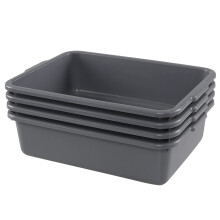 Ikando Set of 4 Rectangular Washing Up Bowl/Commercial Bus Box, Plastic Dish Pan Basin, 8 L