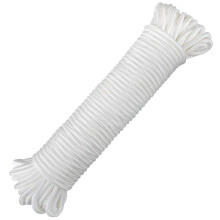 jijAcraft 6MM White Nylon Rope: Thick Nylon Washing Line 30M Solid Binding Hanging Twisted Cord, Heavy Duty Rope for Garden, Hammock, Camping Trips,