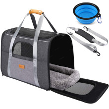 Morpilot Pet Carrier Bag, Portable Cat Carrier Bag Top Opening with Breathable Mesh, Foldable Pet Transport Bag for Dogs and Cats up to 9kg, with