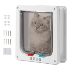 Coptiner Cat Door Lockable, Medium Cat Flaps, Pet Safety Interior Door, 4 Way Locking Cat Flap Door for Wall Interior Exterior Door, Pet Door for Cats