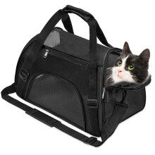 Soft-Sided Foldable Cat/Dog/Pet/Puppy Carrier Bag,Portable Pets Travel Carriers For Cats/Dogs/Pets With Shoulder Strap & Removable Mat,Durable Comfort