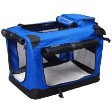 UnderDog Foldable Fabric Dog Crate with Fleece Luxury Pet Crates & Carriers Soft Side Pet Travel Crate with Removable Mat & Storage Bags, Breathable