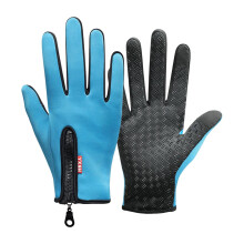 yocbz Isolierte Thermo-Winterhandschuhe mit Touchscreen-Kompatibilität - Wasserdichtes Design für Outdoor-Sportarten (Blau, L)