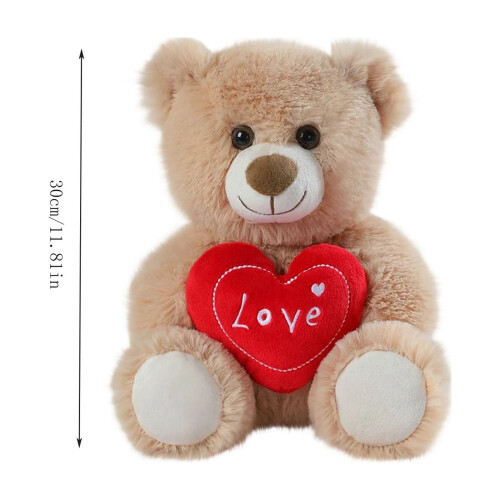 Soft Stuffed Dog or Bear with Red Heart, Romantic Gift 1