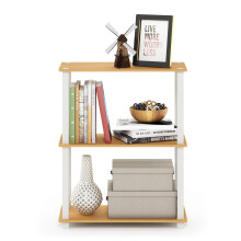 Furinno TURN-S-TUBE Storage Shelves, 3-Tier Book Shelf, Corner Shelf, Toolless Open Shelves, for Organization and Storage, Living Room, Garage, Home