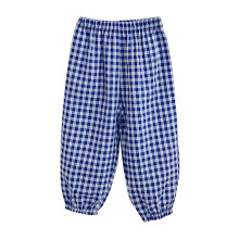 Pantalon de jogging à carreaux pour petites filles, pantalon long en coton, style décontracté et mignon, pantalon élastique bleu