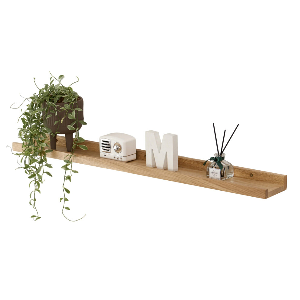 Gieanoo Floating Shelf,60Cm Solid Oak Wood Rustic Shelves Wall Mounted Picture Ledge Shelf With Lip Radiator Shelf Display Rack For Living 5051222997574