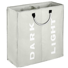 IHOMAGIC 2 section Collapsible Laundry Bag Foldable 60L Laundry Hamper Durable 600D Oxford Laundry Basket Clothes Sorter Portable Multiuse Storage Bag
