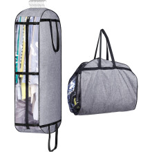 MISSLO 50" Garment Carrier for Suit Travel Dress Moving Bag for Hanging Clothes Covers with strong Oxford Fabric Suit Carriers for Women and Men, Grey