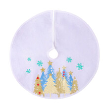 Jupe de sapin de Noël rouge en toile, 122 cm, paillettes dorées