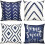 Conjunto de 4 capas de almofada decorativas azuis, 50x50cm (20x20 polegadas). 1