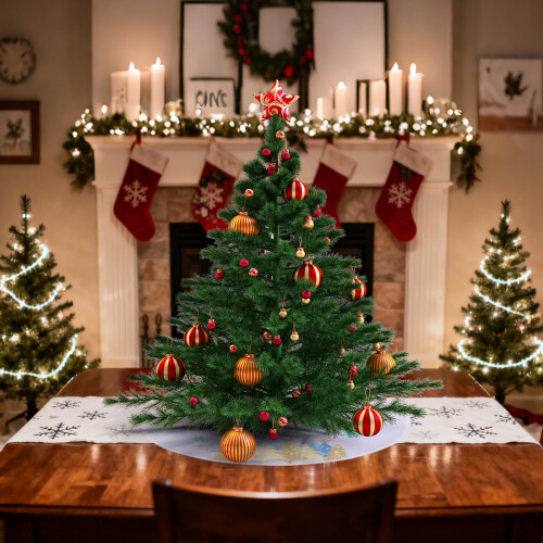 Jupe de sapin de Noël blanche en peluche douce, 38 cm 2