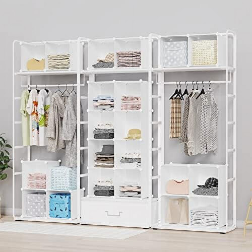 Portable Closet Organizer Shelves White 9-Cube 1