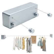 MUALROUS Double Rope Retractable Clothesline Extendible Washing Line Adjustable Waterproof Laundry Line Wall Mounted Clothes Line for Indoor Use up to