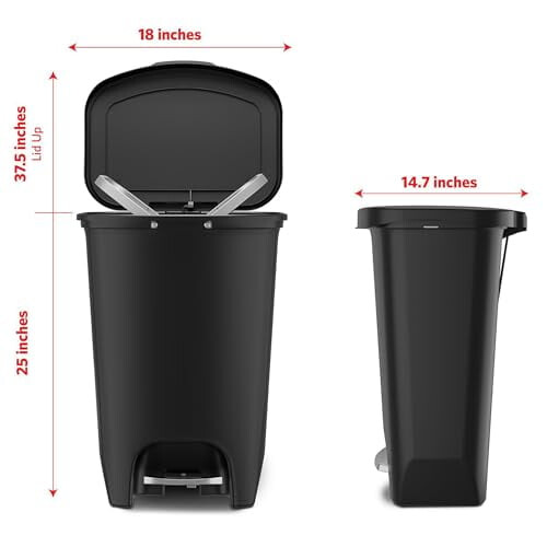 Κάδος απορριμμάτων Premium13Gallon - Πλαστικός κάδος απορριμμάτων κουζίνας με προστασία 1