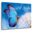 Blue Butterfly and Dandelion Canvas Wall Art 1