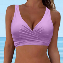 Damen-Bikini-Oberteil mit Bügeln, vollständiger Bedeckung, gekreuzten Push-up-Verschlüssen und Rückenbändern, limitierter Abverkauf unter 10