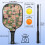 Σετ κουπιών Pickleball από fiberglass με λουλούδια, 2 μπάλες και τσάντα, συμβατό με παιχνίδι 4
