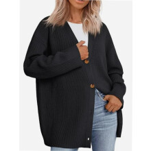 Damecardigan, ny cardigan med store knapper, moderigtig top