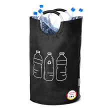 WELLENBORG? Foldable Deposit Bottle Collection Container Foldable Black - Waterproof Bottle Collector Large Basket - Waste Glass Empty Deposit Bottles