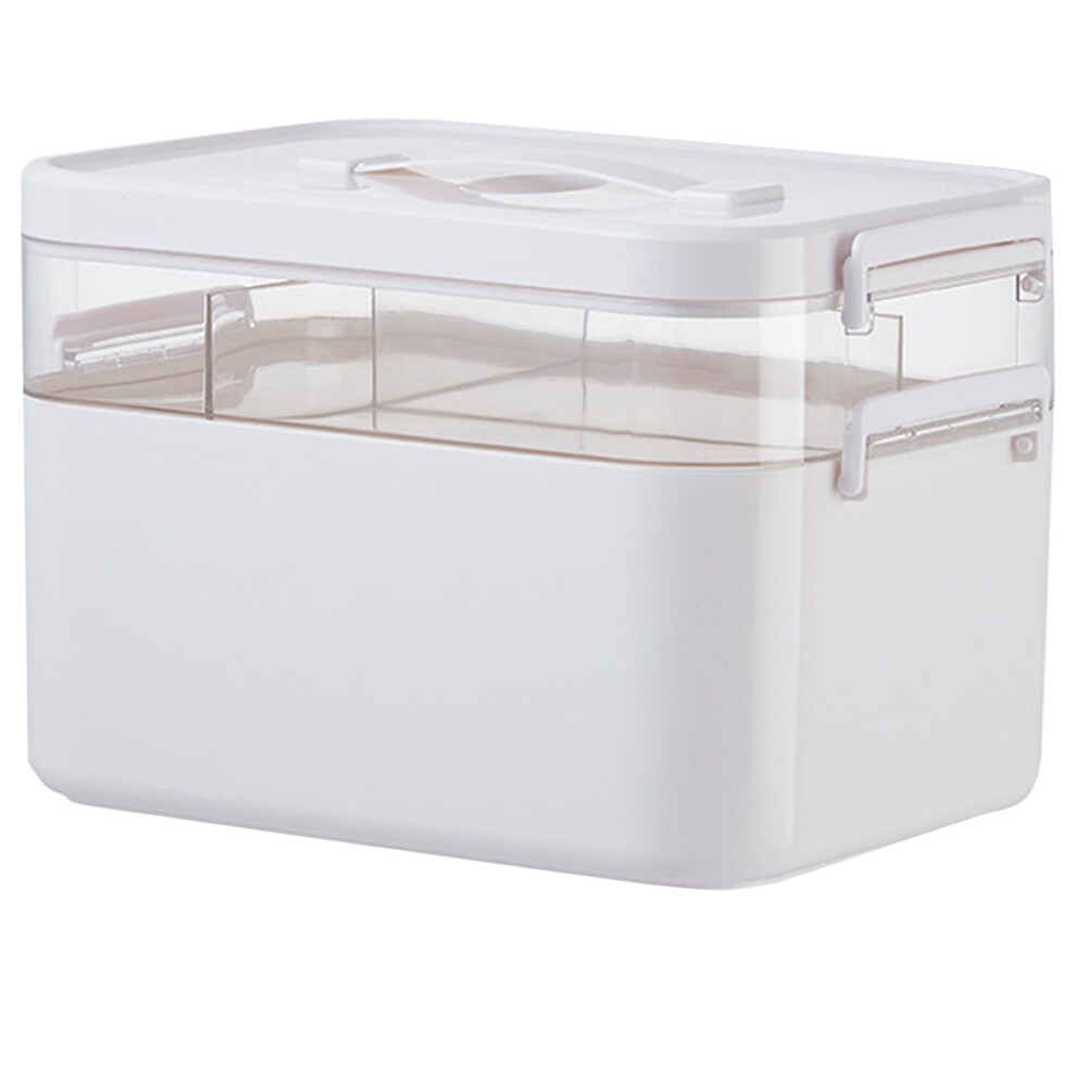 Sightday Medicine Storage Box, Double Layers Multi Grid Organiser With Lid, Portable First Aid Cabinet For Home, School, Office (L)