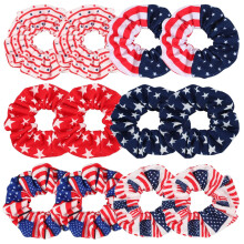 12 coleteros con la bandera estadounidense para mujer, en rojo, blanco y azul marino. Ideales para el Día de la Independencia y el 4 de julio.