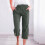 VERUGU Παντελόνι Capris για γυναίκες, μοντέρνο, casual, μονόχρωμο, ελαστικό, φαρδύ 2