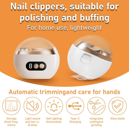 Electric Nail Clipper Kit Adjustable Polishing 3 Pcs 2