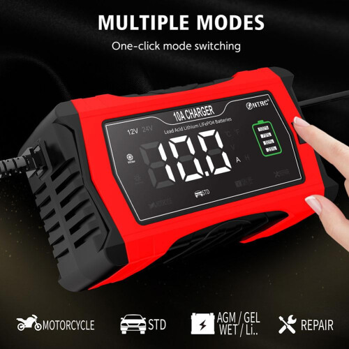 Φορτιστής μπαταρίας αυτοκινήτου 12V24V10Amp, έξυπνος φορτιστής μπαταρίας 1