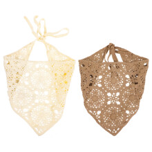 2pcs Crochet Bandana Headband Triangle Hair Scarf Decorative Hair Bandana for Women