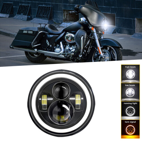 1 Farol de LED de 7 polegadas para carro/moto com DRL/seta/farol baixo/farol alto, farol redondo de 7 polegadas, 6000K, 140W, IP67 à prova d'água. 2