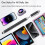 Penna stilo a disco 4 in 1 per schermi touch – Alta precisione, compatibile con iPhone, iPad e laptop; include 4 punte – Nera 6