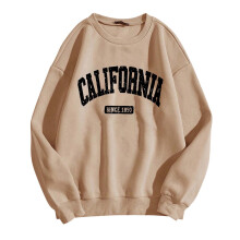 Women's Fashionable Letter Printed Round Neck Long Sleeved Casual Sports Sweatshirt (2) Fall Hoodies Women