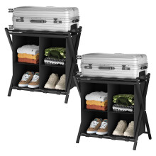 Garden 4 you Luggage Rack,Suitcase Stand for Bedroom,Set of 2, Foldable Suitcase Stand,Portable Folding Tier Suit Case Holder Travel Chest Storage for