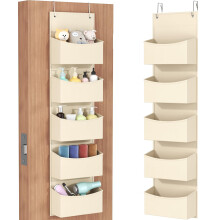 Lifewit Over the Door Organizer, Wardrobe Storage Organiser with Adjustable Metal Hangers, hanging shelves Behind Door for Bedroom, Bathroom, Pantry,