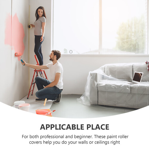 4" Multifunction Paint Roller Set – 1 Handle + 10 Roller Covers, Compatible with Standard Frames 2