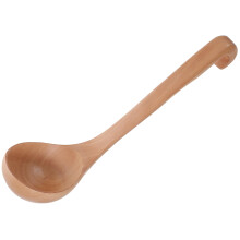 Wooden Soup Ladle Bamboo Kitchen Tool Mixing Ladle White Porcelain Spoon