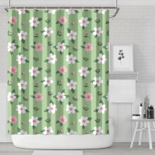 Sprchový záves s kvetinovou potlačou Pioneer Flower 84"x72", sada dekoračného sprchového závesu do kúpeľne s 12 háčikmi, vodeodolný,