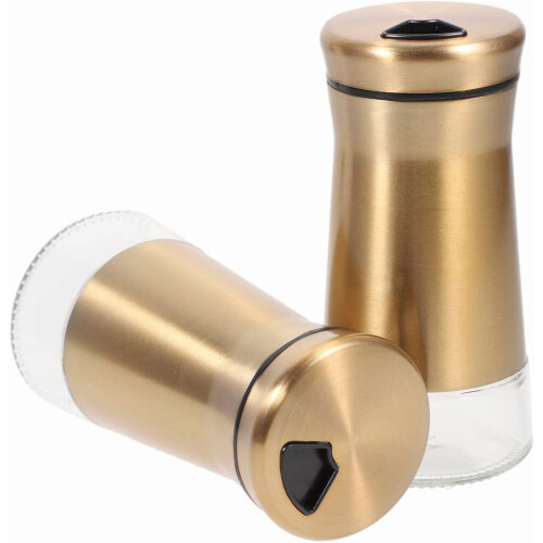 Set di 2 saliere e pepiere in acciaio inox e vetro 2