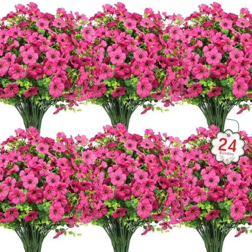 Rose artificiali resistenti ai raggi UV, 24 mazzi
