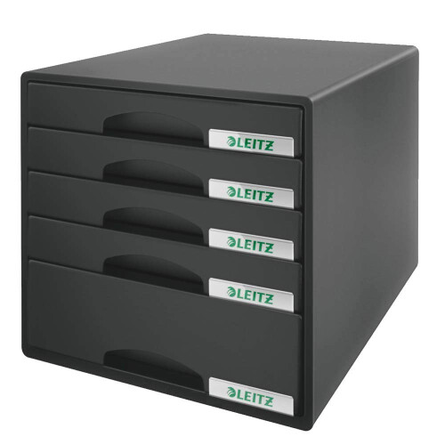Leitz 52110095 5 A4 Drawer Cabinet, Organiser, Plus Range, Black 2