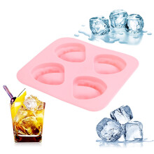 Molde de gelo de silicone em formato de dente com 4 cavidades