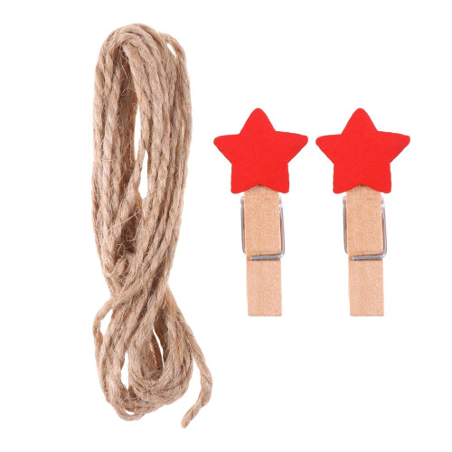 Wooden Star Clothes Pins – Red, 100 pcs 2