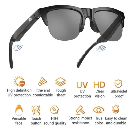 Óculos de Sol Inteligentes Bluetooth AF06 com Lentes UV400