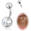 Titanium Belly Button Ring14G8-14mm CZ Internally Threaded 1