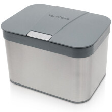 Yourcasa Organic Kitchen Waste Bin, Stainless Steel, 4.3 L, Compost Bin, Kitchen, Small, Odour-Proof, Dishwasher-Safe Inner Insert, Organic Waste