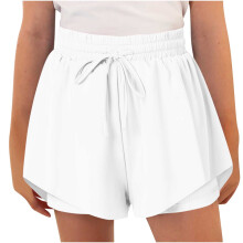 Girls Flowy Shorts 2 in 1 Preppy Butterfly Shorts Drawstring Elastic Waisted Cheer Athletic Gym Casual Shorts 6-14Y, Limited Time Under 10 Dollars