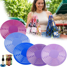 Bolsa y organizador de almacenamiento de silicona multiusos: portabotellas de vino de silicona, posavasos de malla multifuncional, portabotellas de
